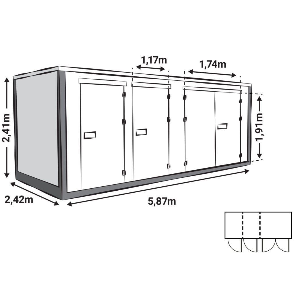 Z-Box opslagcontainer model 4; vierkant
