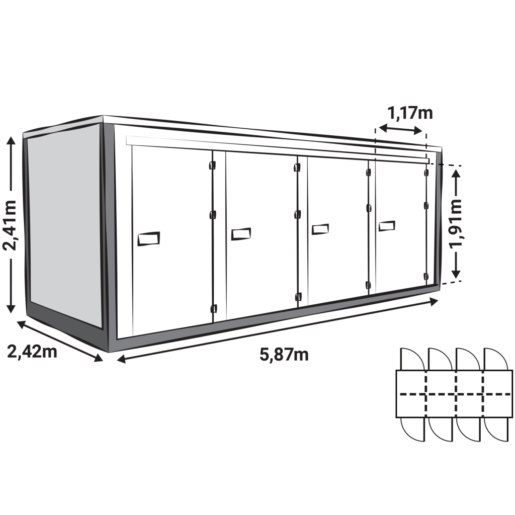 Z-Box opslagcontainer model 6; vierkant