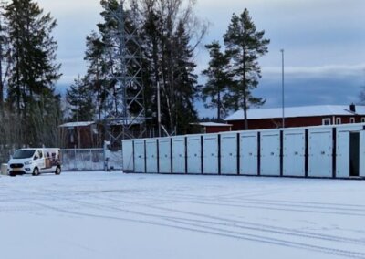Snow photo container park Valentuna Sweden